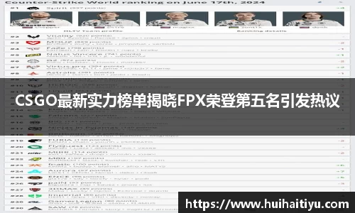 CSGO最新实力榜单揭晓FPX荣登第五名引发热议